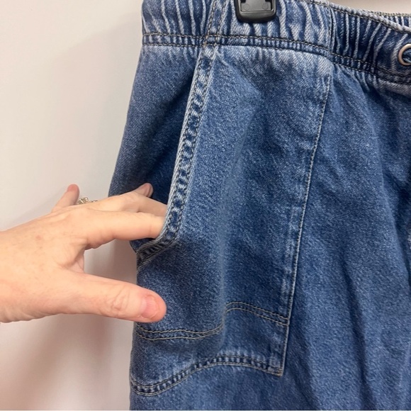 Forever 21 Premium Wide Leg Elastic Waistband Retro Jeans size XL - Picture 3 of 11